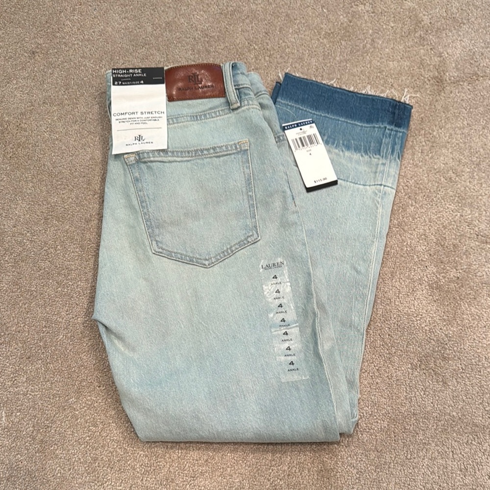 🆕 Ralph Lauren Blue High Rise Straight Ankle Jeans 🆕